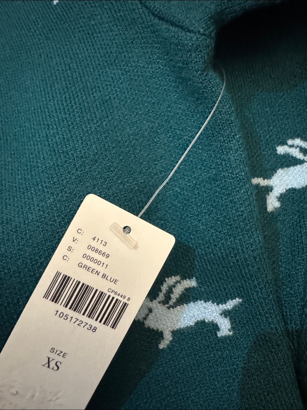 NWT Size XS (P2P 22")-Maeve CARYS Mock Neck Sweater Dachshund Dog Green (US$ 98) - Picture 8 of 16